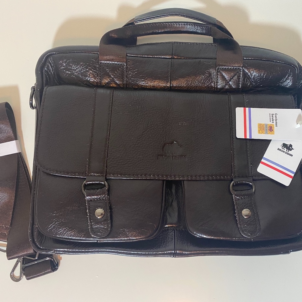 Bison Denim Briefcase brown leather